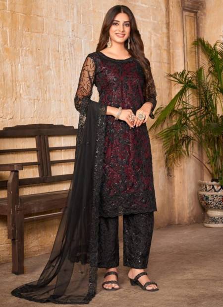 Red Colour Vaani Vol 27 Designer Fancy Wear Net Salwaar Suit Collection 274
